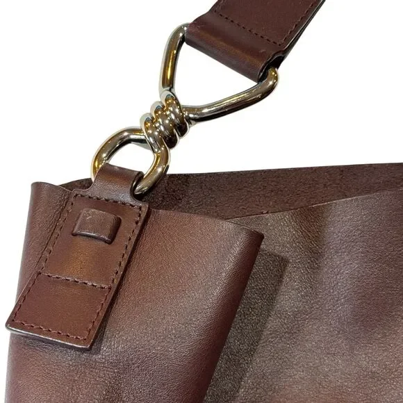 AllSaints Brown Leather Hobo Tote - Picture 9 of 15